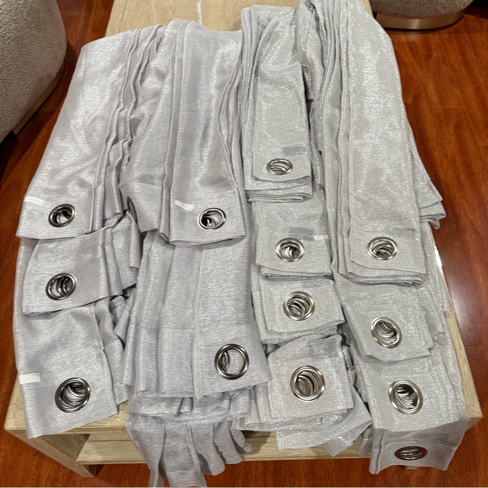 Silver sparkling Grommet Curtains - Picture 13 of 14